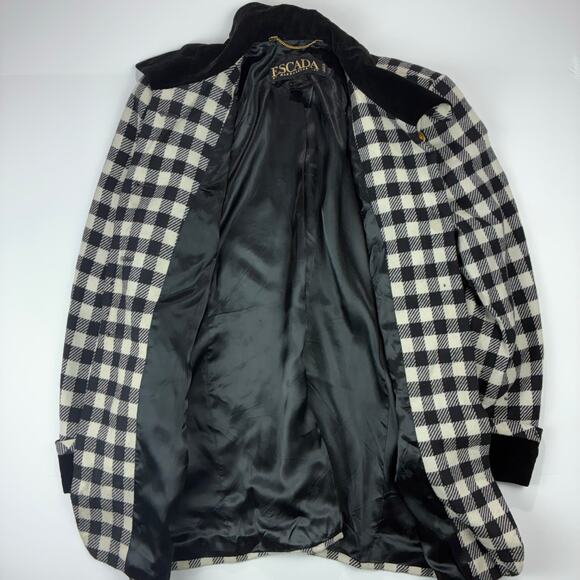 Vintage Escada Margaretha Ley Gingham Blazer Wool Cashmere Old Money Mob Wife - Picture 8 of 13